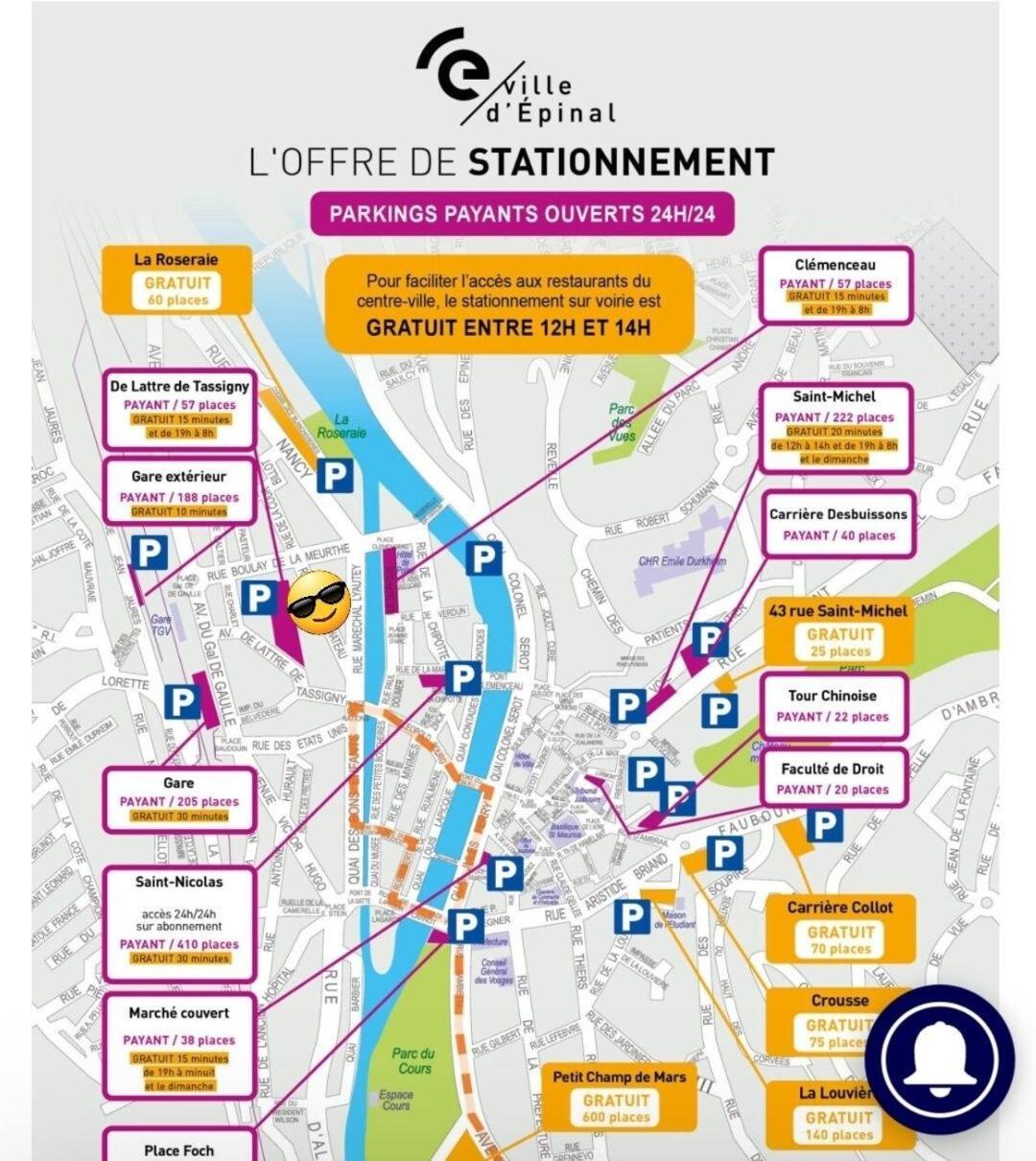 Spacieux T3 Lumineux Avec Balneo A 5Min De La Gare Épinal Eksteriør bilde